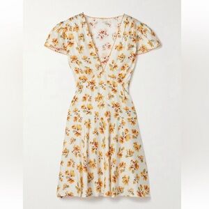DÔEN Dianne Floral-print Silk-blend Twill Mini Dress